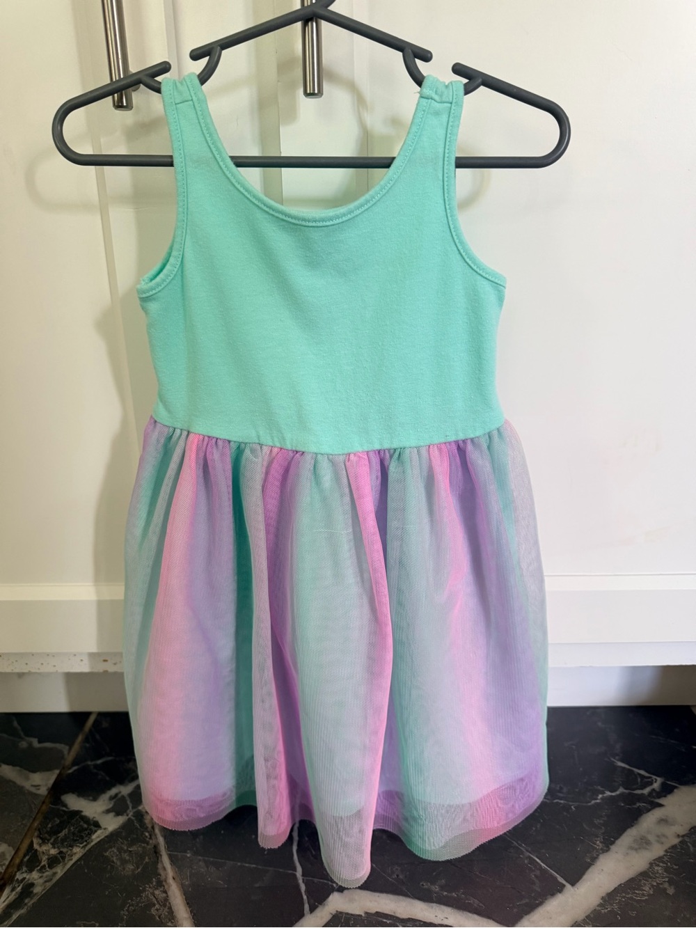 jumping beans Aqua Tank Dress with Pastel Tulle Skirt